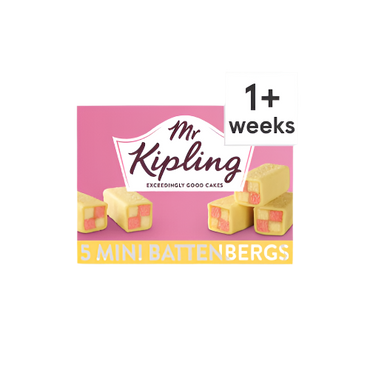 Mr Kipling Mini Battenbergs – 5 Pack Apricot & Almond Sponge Cakes